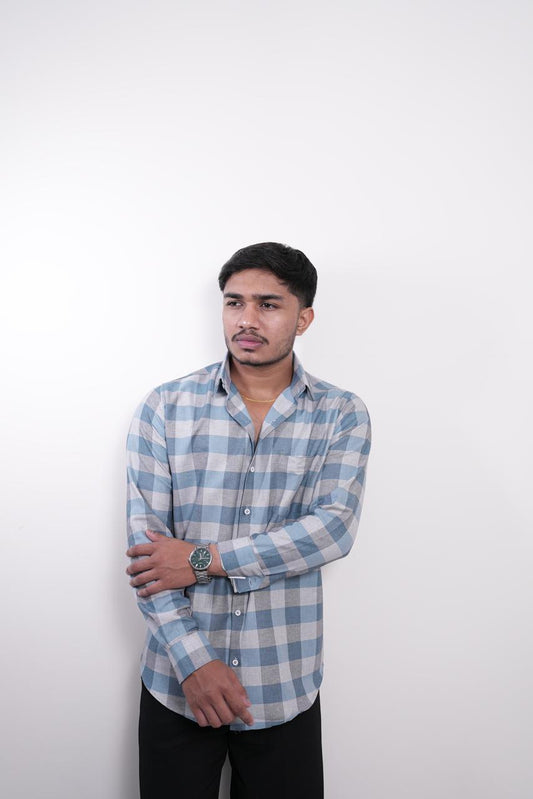 Blue Checks Regular Fit Shirt