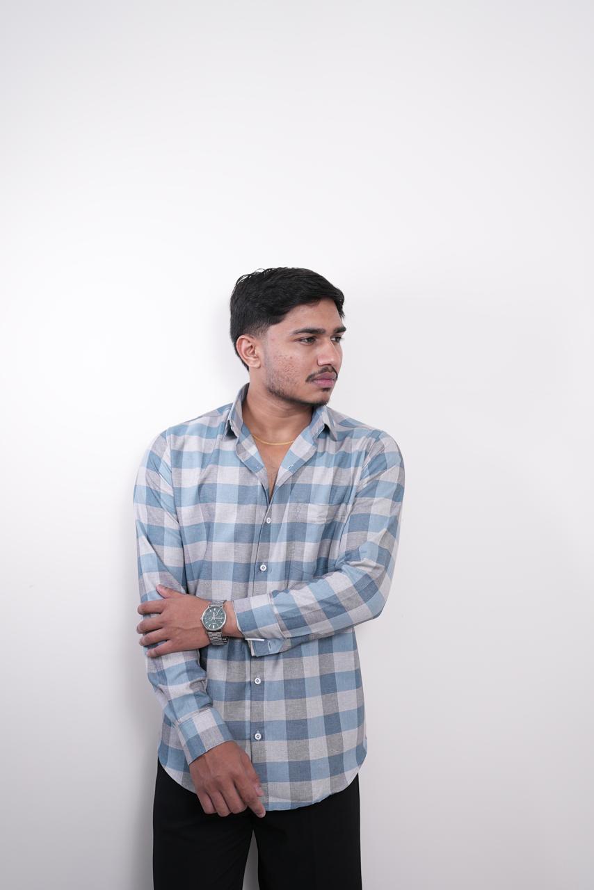 Blue Checks Regular Fit Shirt