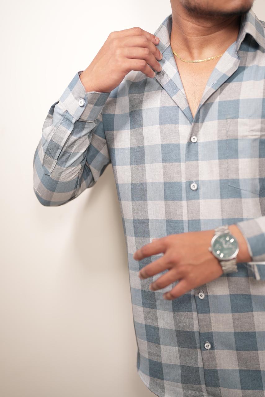 Blue Checks Regular Fit Shirt