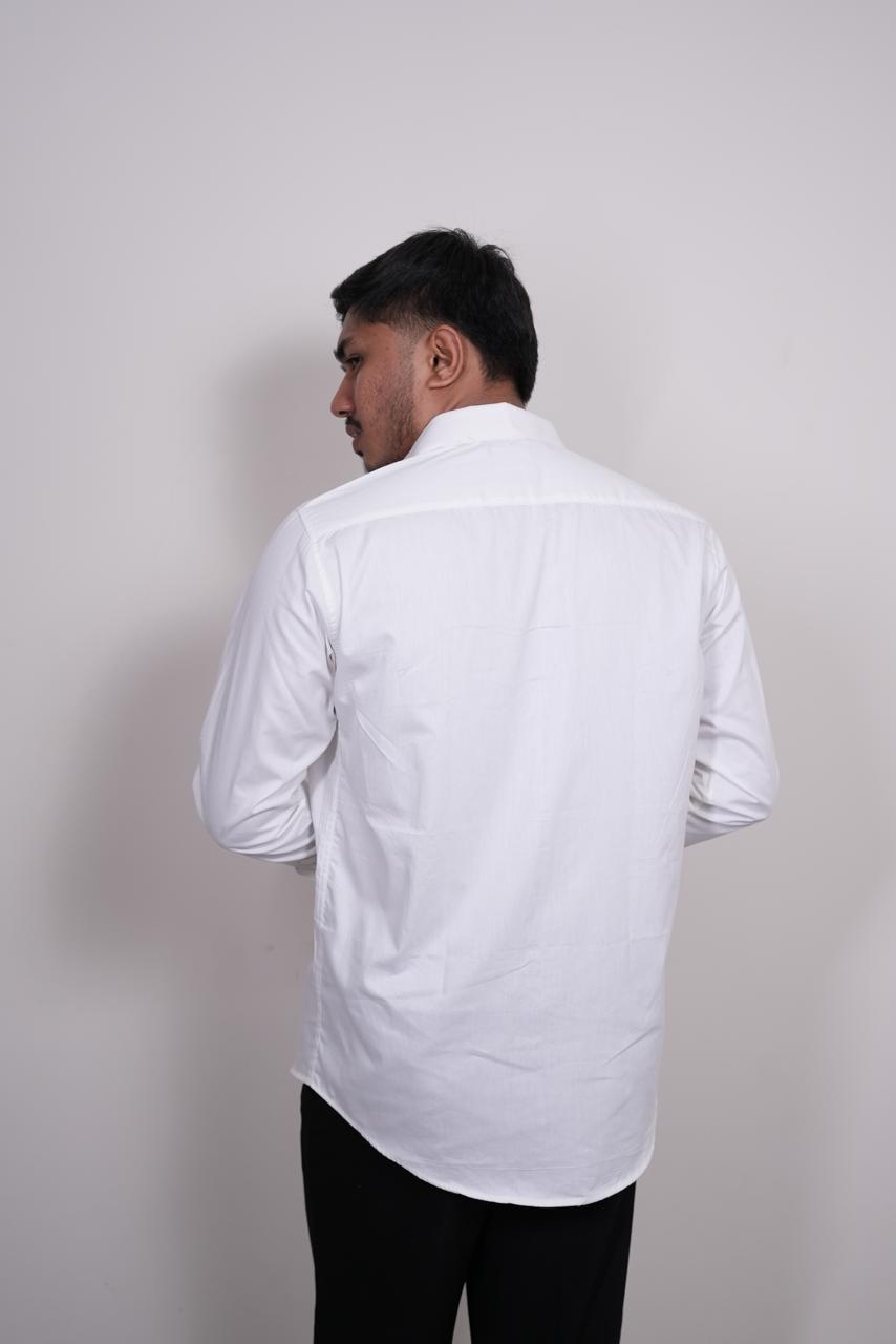 Solid Slim Fit Shirt White
