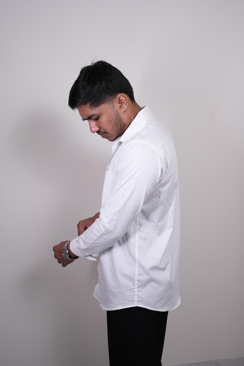 Solid Slim Fit Shirt White